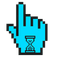 Cyan Pixel Hourglass Cursor pointer cursor