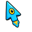 Cyan Rocket Bubbly Cursor default cursor