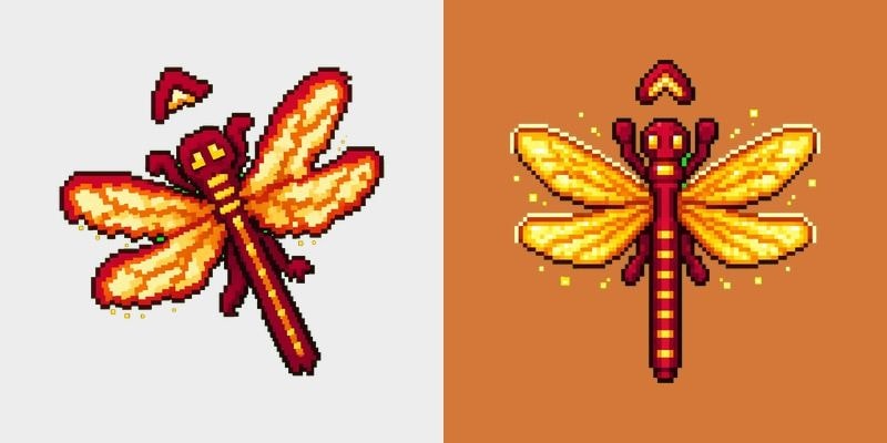 Ember Pixel Dragonfly