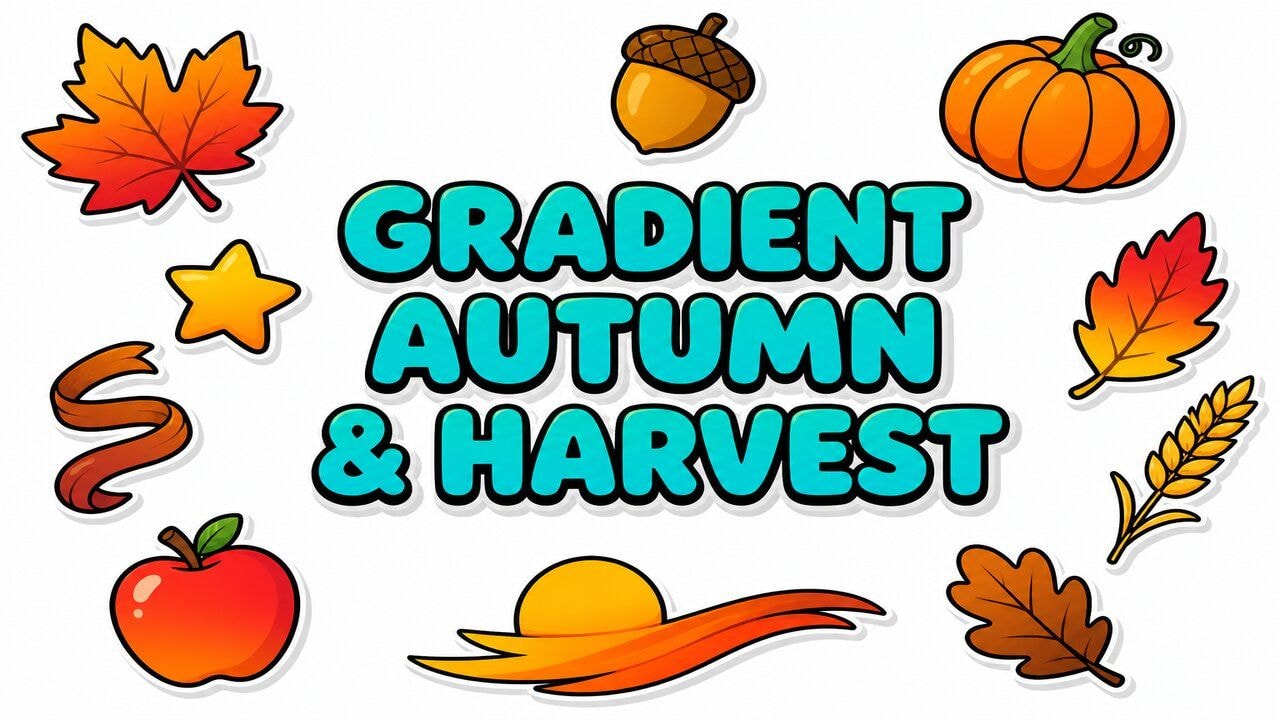 Gradient Autumn & Harvest custom cursor collection preview