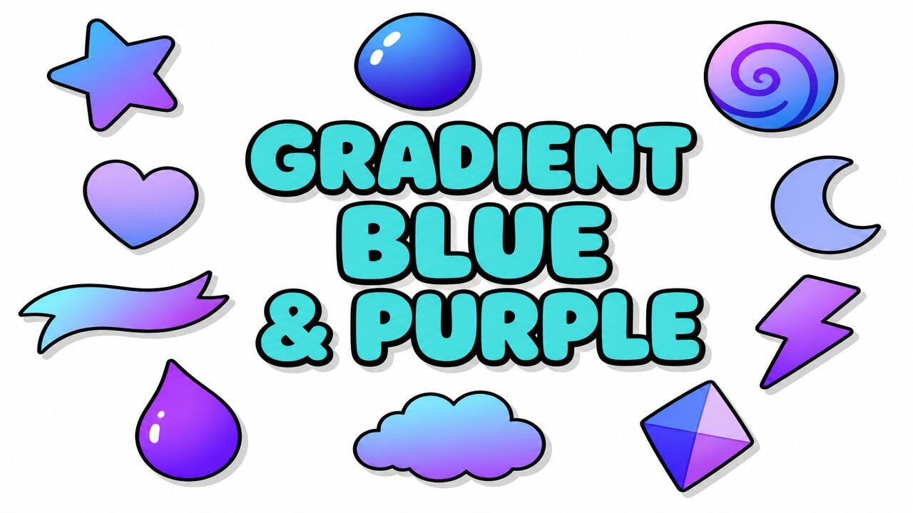 Gradient Blue & Purple custom cursor collection preview
