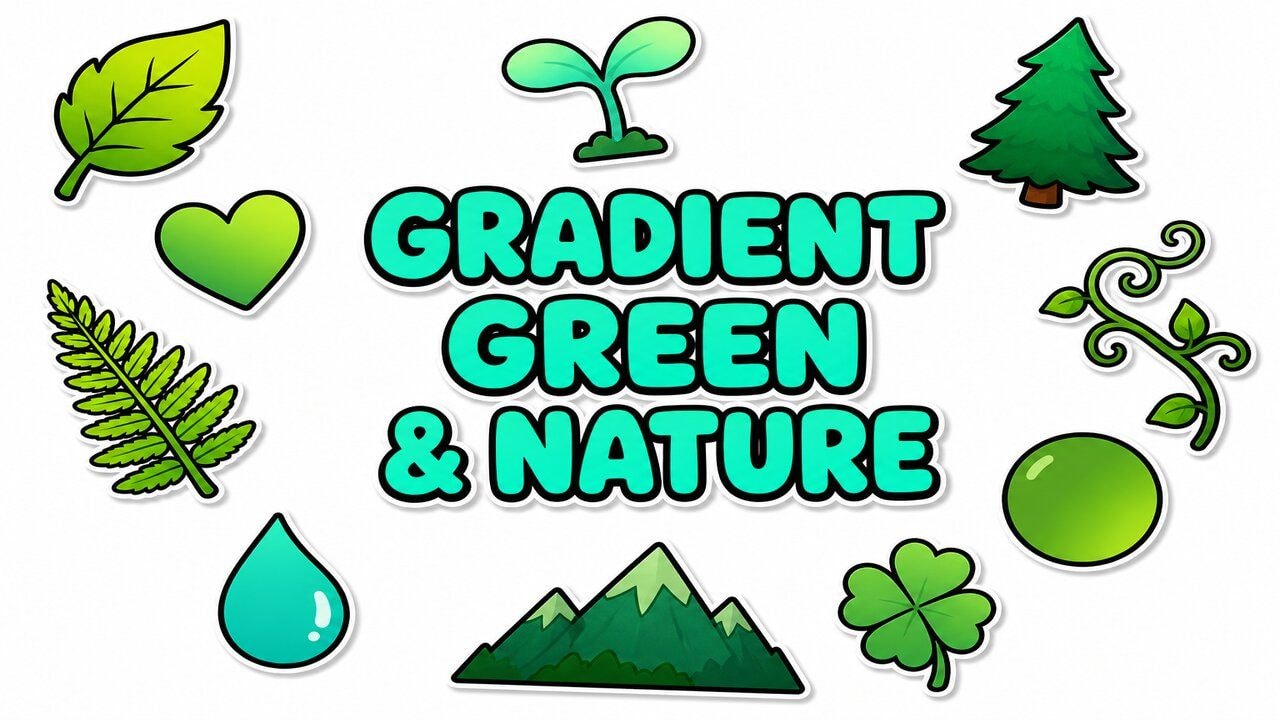 Gradient Green & Nature custom cursor collection preview