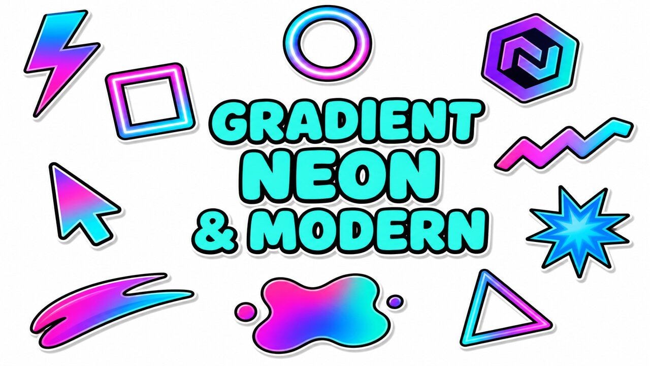 Gradient Neon & Modern custom cursor collection preview