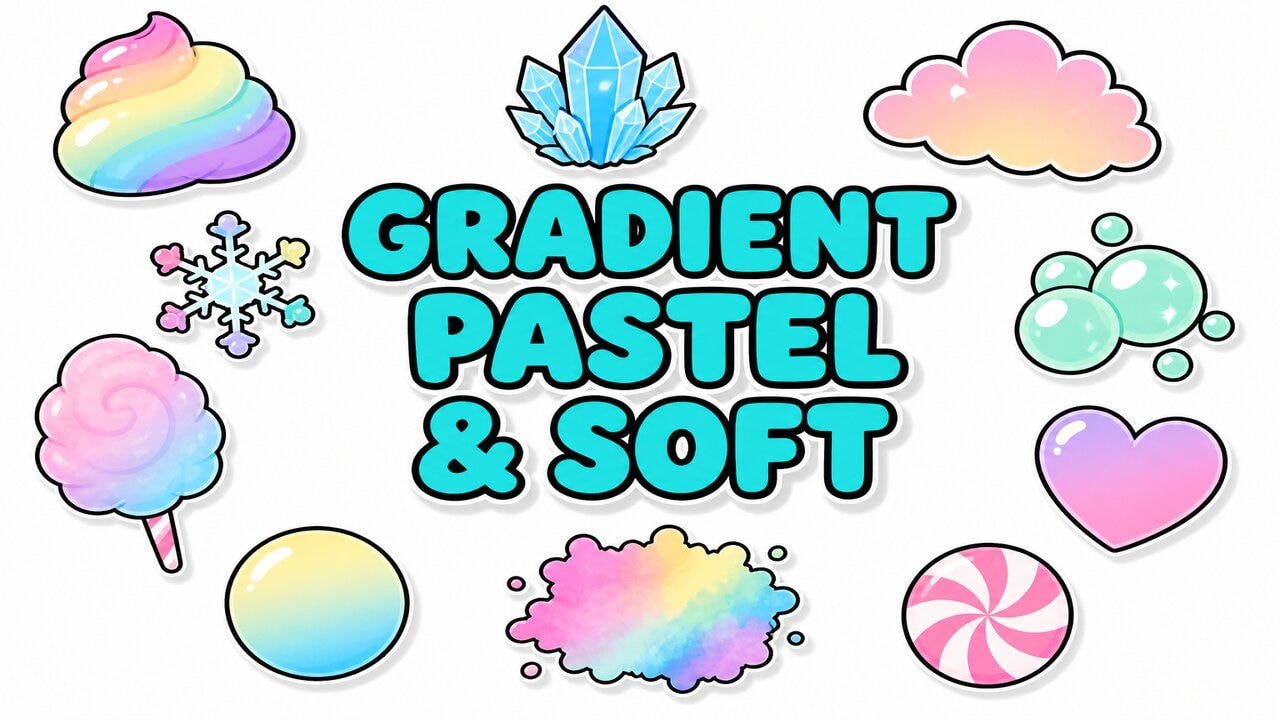 Gradient Pastel & Soft custom cursor collection preview