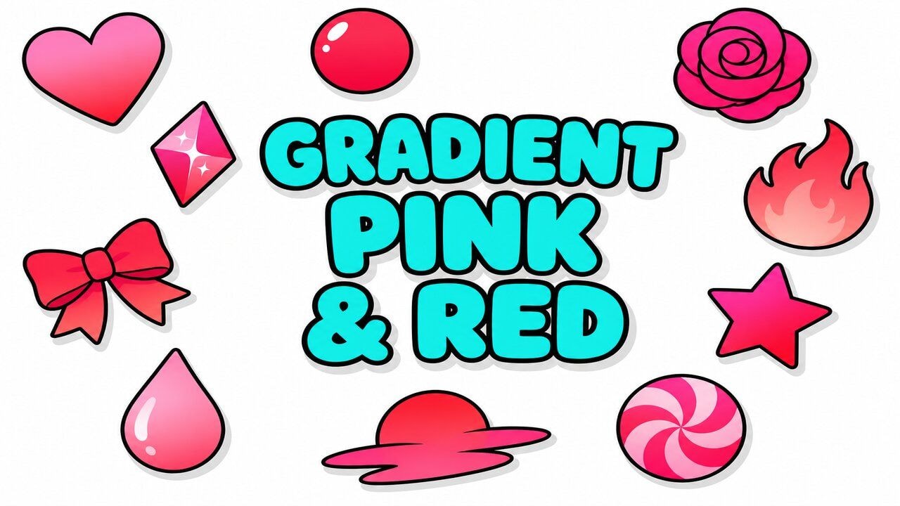Gradient Pink & Red custom cursor collection preview