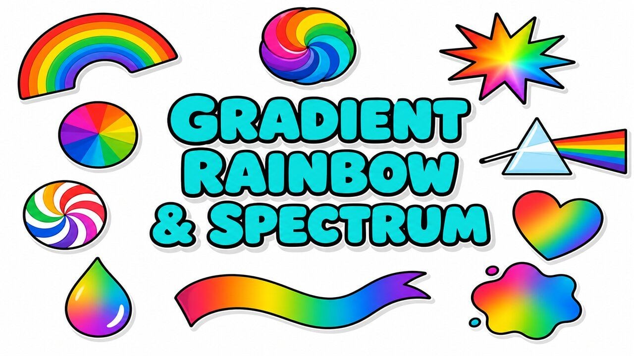 Gradient Rainbow & Spectrum custom cursor collection preview