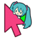 Hatsune Miku Peek Pink Cursor default cursor
