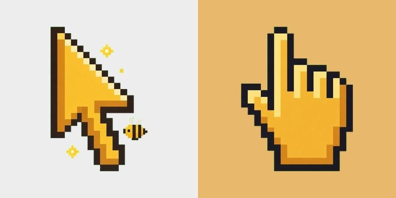 Honey Pixel Star Cursor
