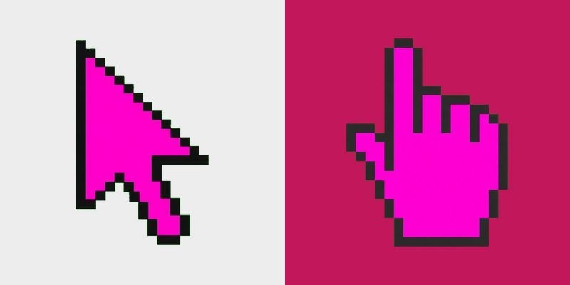 Hot Magenta Pixel Cursor