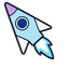 Ice Blue Rocket pointer cursor