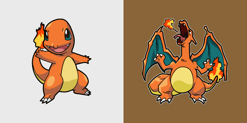 Charmander and Charizard