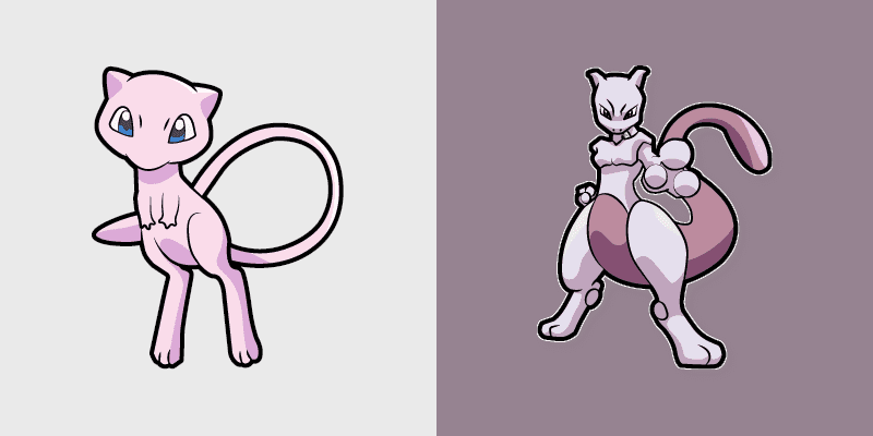 Mew and Mewtwo