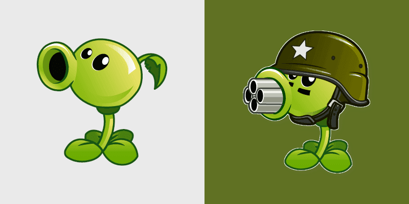 Peashooter and Gatling Pea