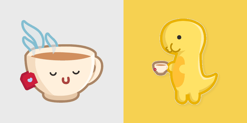 Cute Dinosaur Cup cursor preview