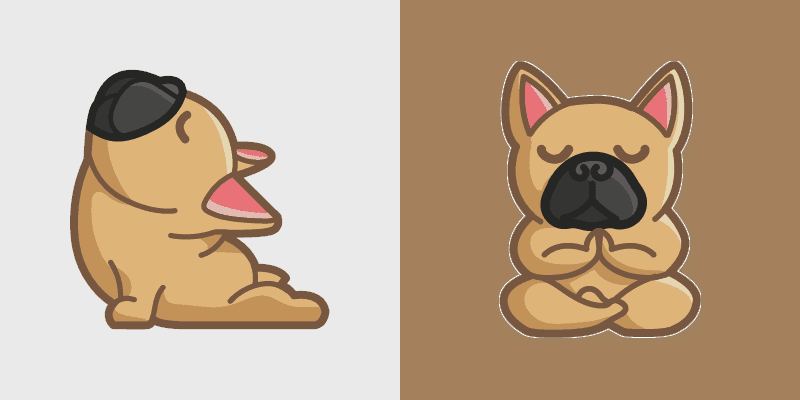 Cute Yoga Bulldog cursor preview