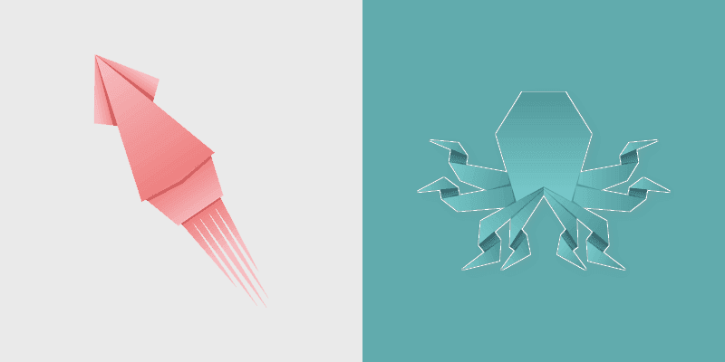 Origami Octopus and Squid