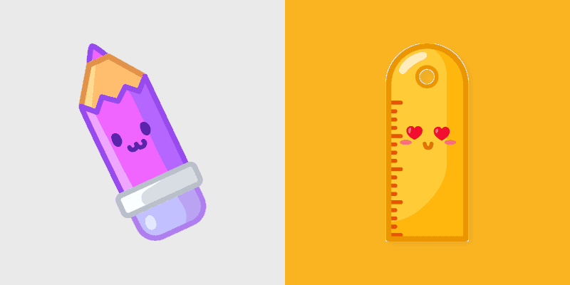 Purple Pencil and Ruler cursor preview
