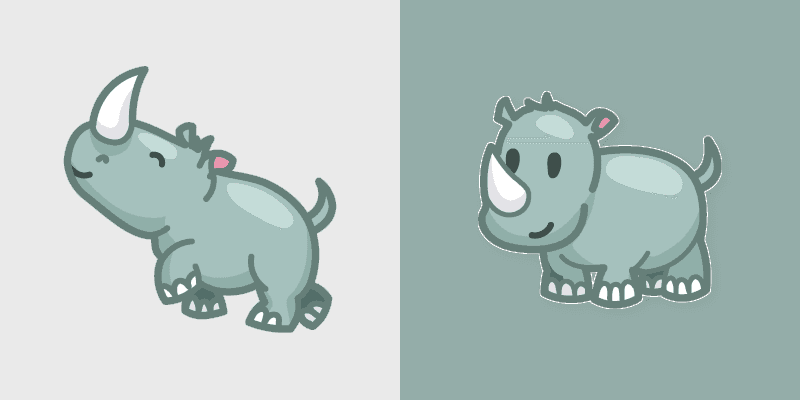 Cute Rhinoceros cursor preview