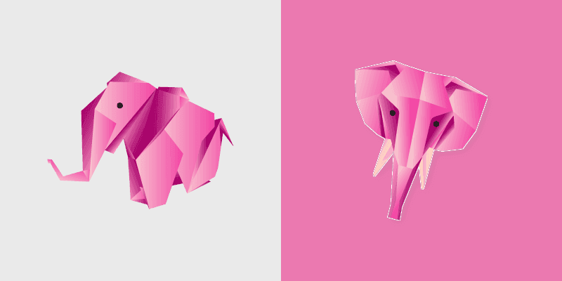 Origami Pink Elephant