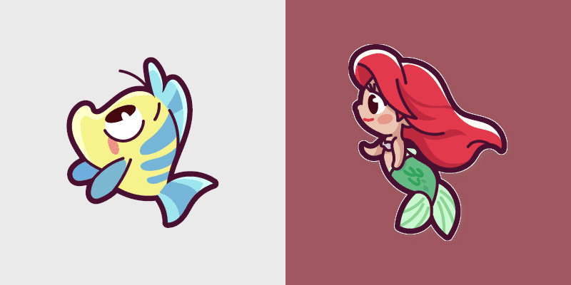 Ariel and Flounder cursor preview