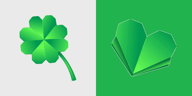 Origami Clover and Heart