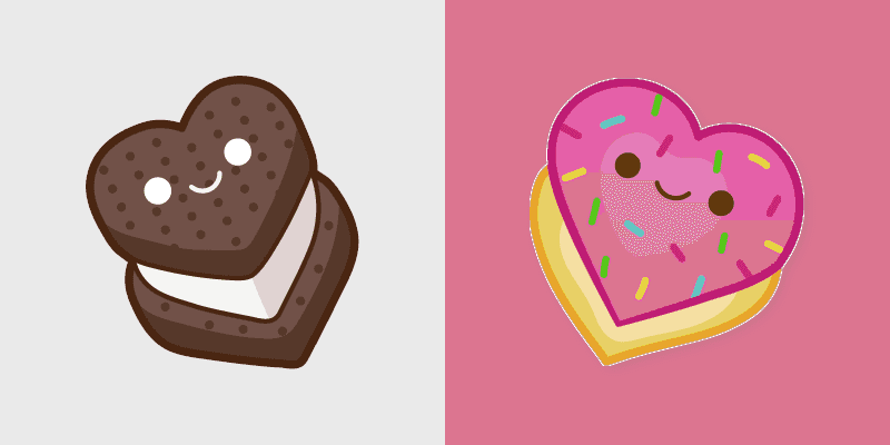 Oreo Donut Heart cursor preview