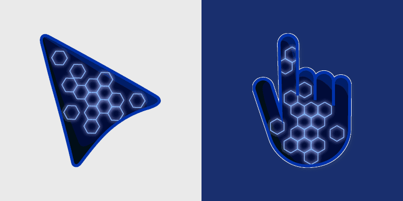Custom Cursor - Neon Blue on Dark Blue cursor preview