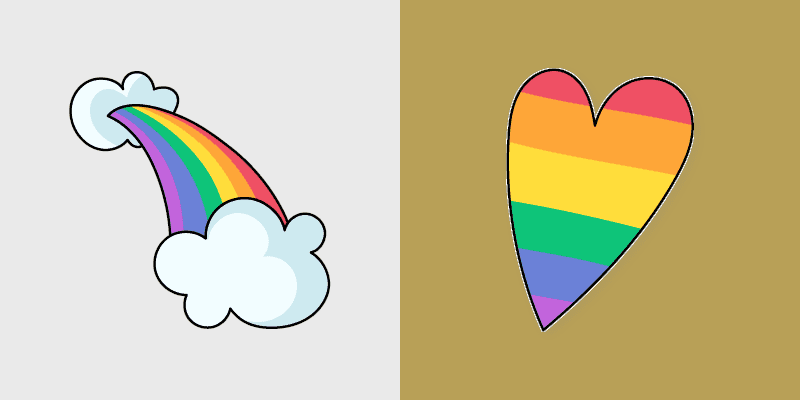 Rainbow Clouds Heart