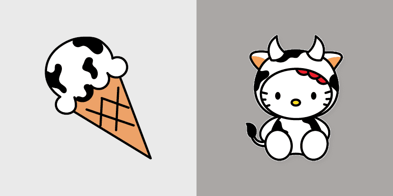 Cute Cursor Pack - Hello Kitty Cow and Ice Cream cursor preview