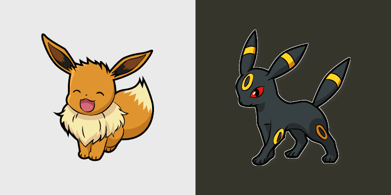 Eevee and Umbreon