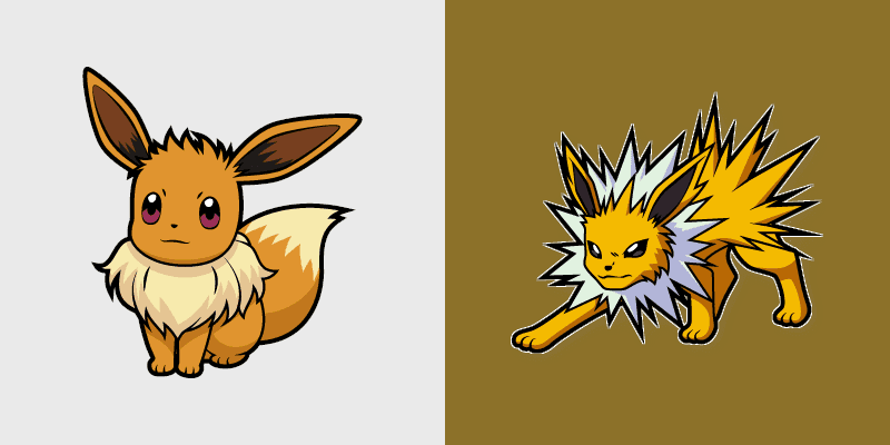 Eevee and Jolteon cursor preview