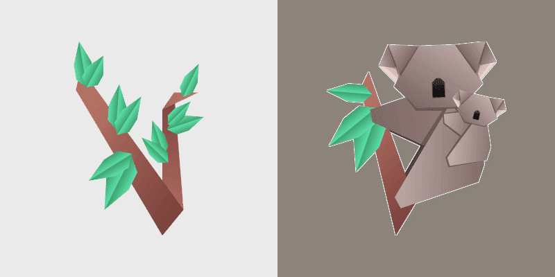 Origami Koala cursor preview