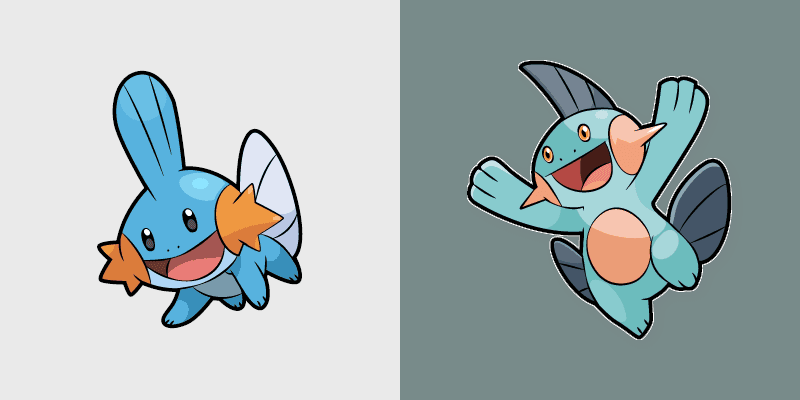 Mudkip and Marshtomp