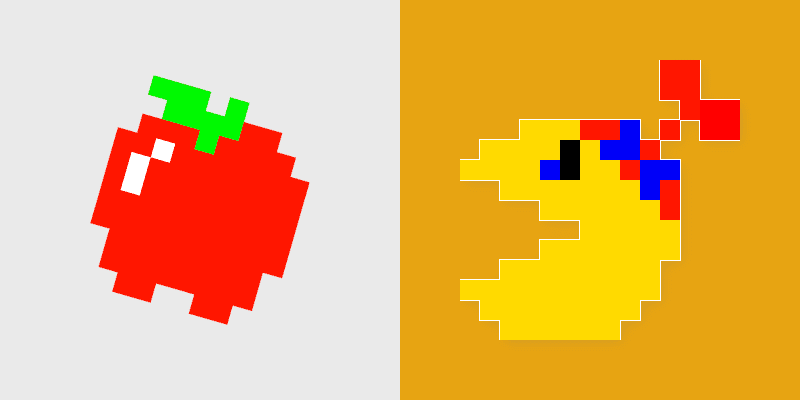 Pixel Jr. Pac-Man and Apple