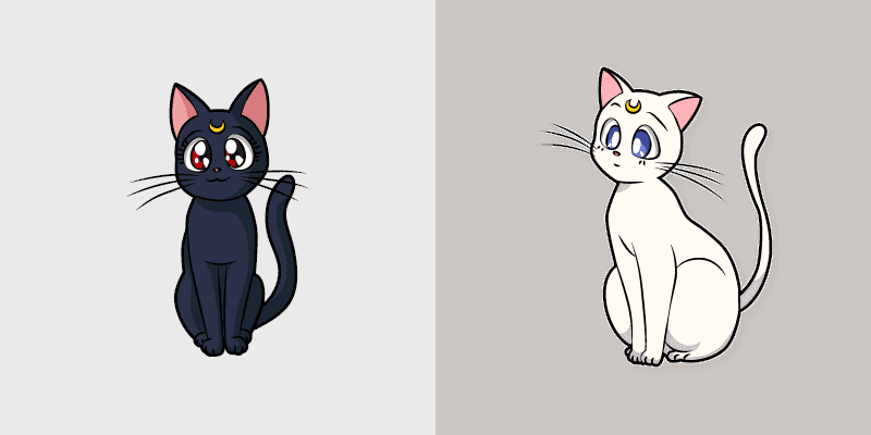 Cute Cursor Pack for Sailor Moon Luna and Artemis