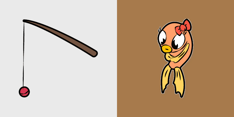 Cute Cursor Cuphead Angel Fishing Rod Pack cursor preview