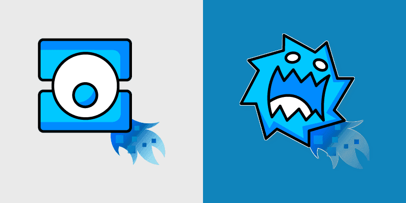 Blue Cube & Ball Geometry Dash Custom Mouse Cursor