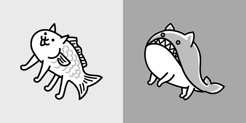 Custom Cursor Battle Cats Fish and Whale Pack
