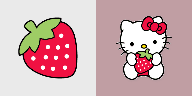 Cute Kitty and Strawberry Cursor Pack