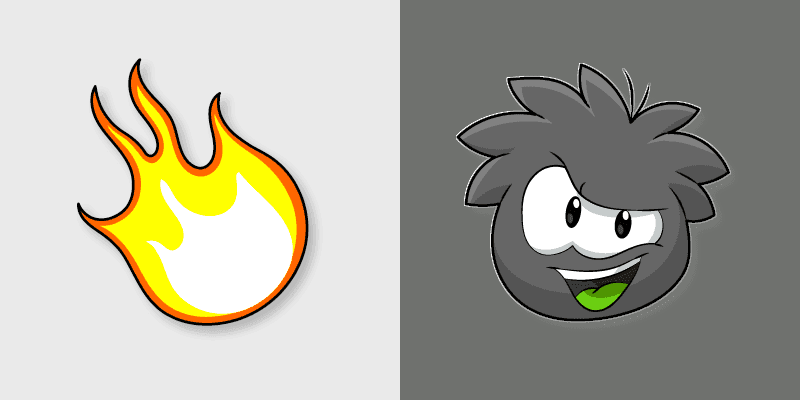 Club Penguin Black Puffle Fire