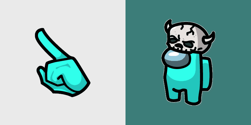 Teal Skull Hat Crewmate cursor preview