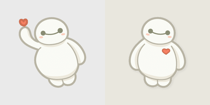 Baymax and Heart cursor preview