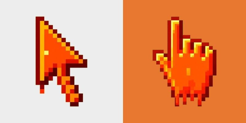 Lava Magma Pixel Cursor