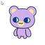 Lavender Chibi Bear Cursor default cursor