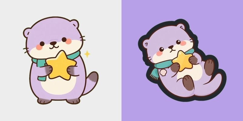 Lavender Otter Star Cursor