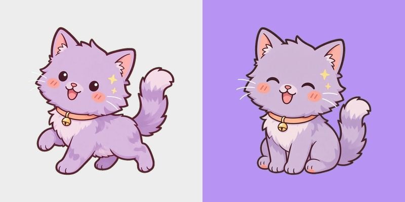 Lilac Fluffy Cat Cursor