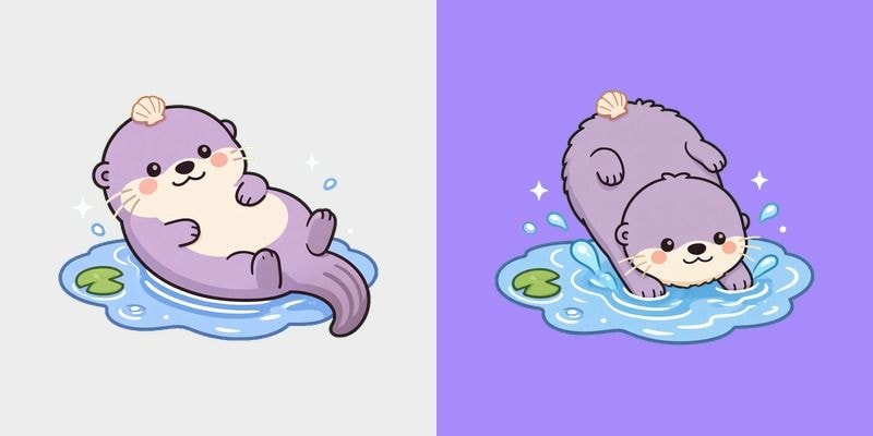 Lilac Otter Splash Cursor