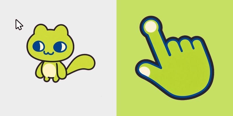 Lime Blip Frog Cursor