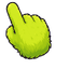 Lime Blob Horn Monster Cursor pointer cursor