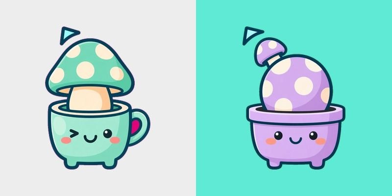 Mint Mushroom Cup